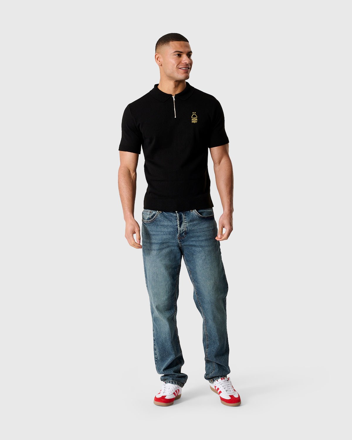 NFFC Black Essential Knit Short Sleeve Polo - Nottingham Forest FC