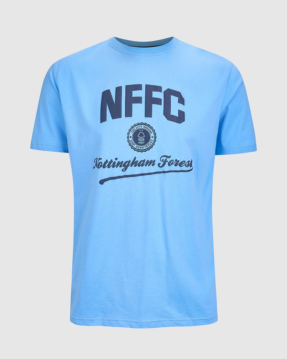 NFFC Blue Collegiate Print T-Shirt - Nottingham Forest FC