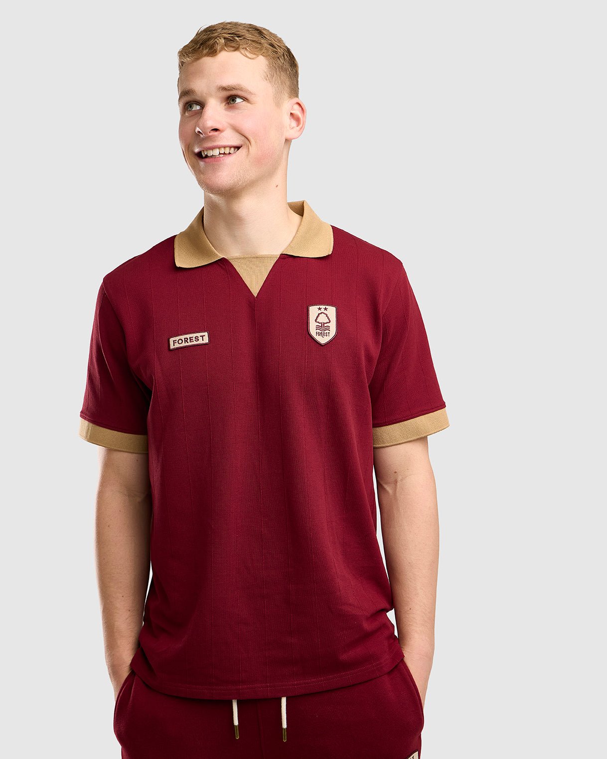 NFFC Burgundy Legacy Drop Needle Polo - Nottingham Forest FC