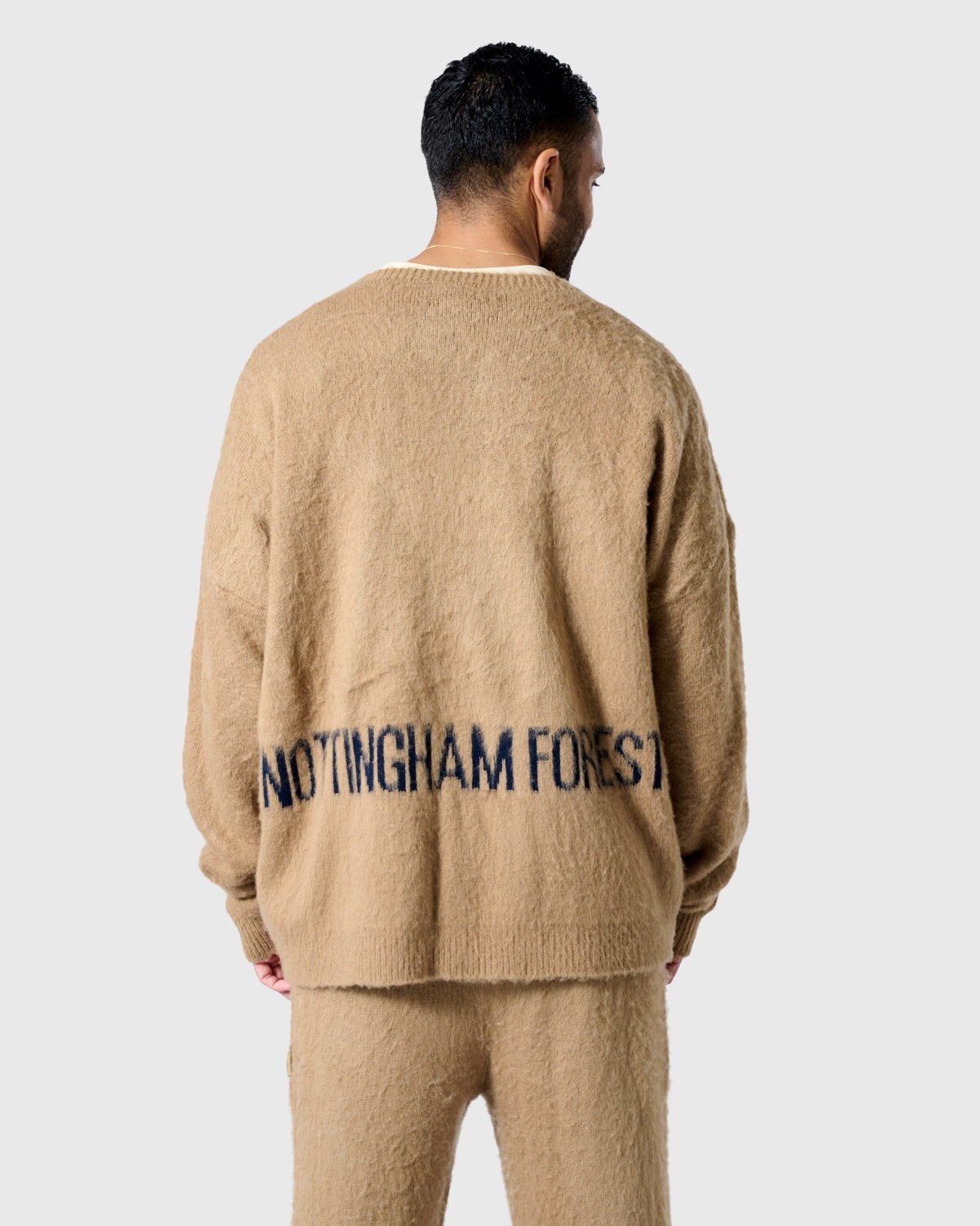 NFFC Camel Brushed Knit Crewneck Sweater - Nottingham Forest FC
