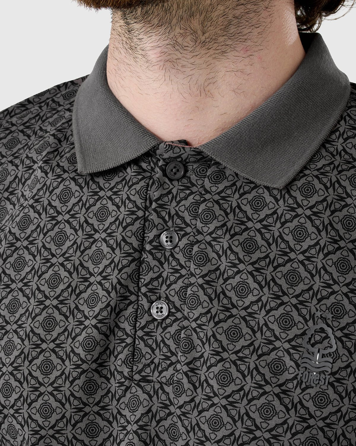 NFFC Charcoal Weekend Edit AOP Polo - Nottingham Forest FC
