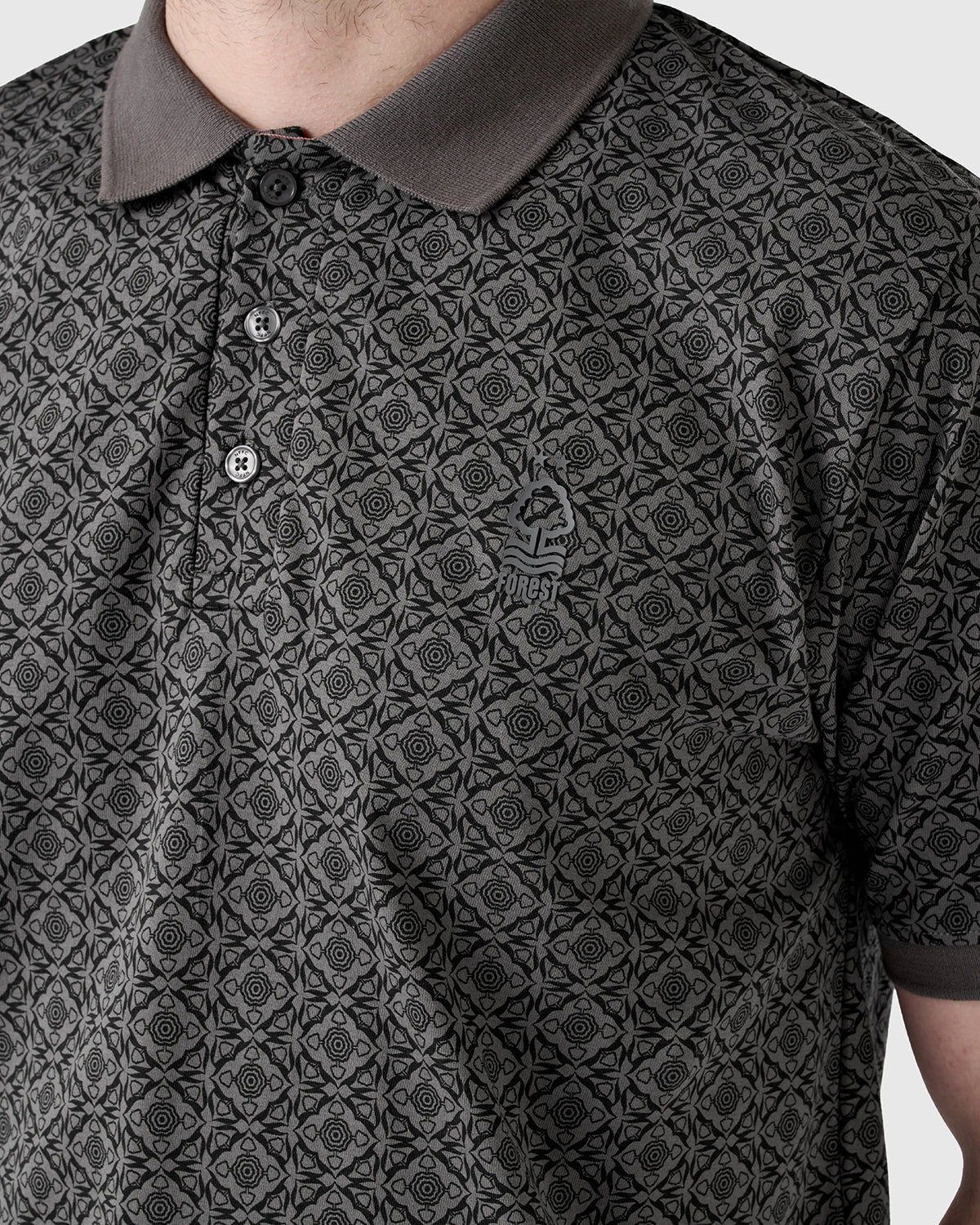 NFFC Charcoal Weekend Edit AOP Polo - Nottingham Forest FC
