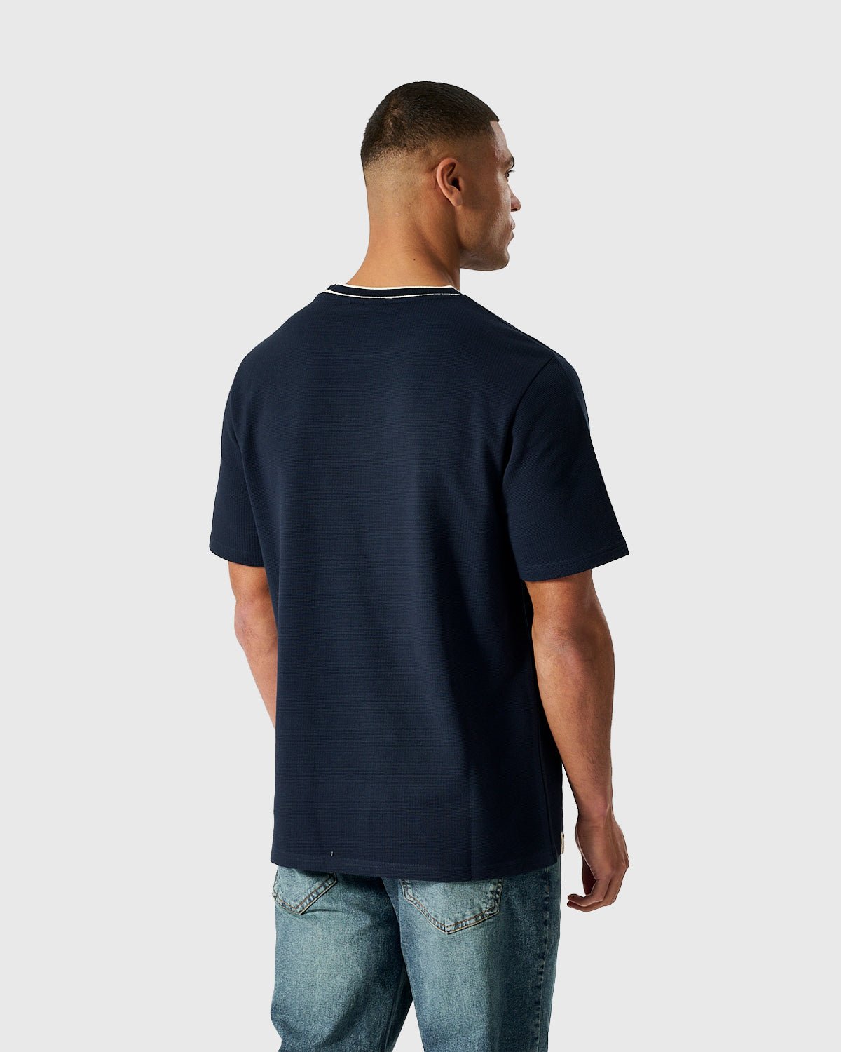 NFFC Embroidery Navy Waffle Knit T-Shirt - Nottingham Forest FC