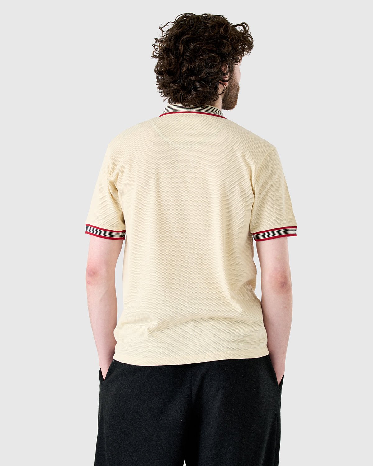 NFFC Heritage Ecru Bubble Knit Polo - Nottingham Forest FC