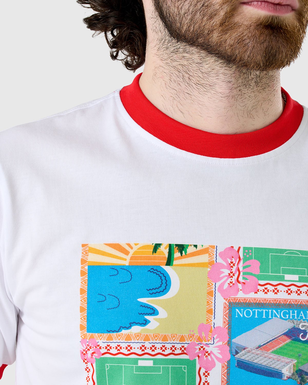 NFFC Holiday Postcard Ringer T-Shirt - Nottingham Forest FC