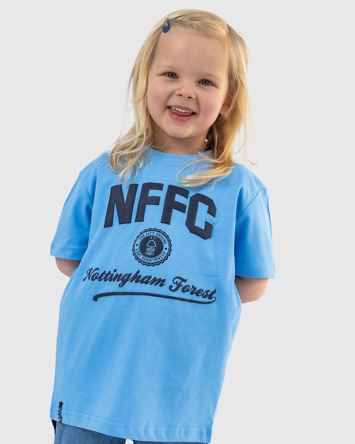 NFFC Junior Blue Collegiate Print T-Shirt - Nottingham Forest FC