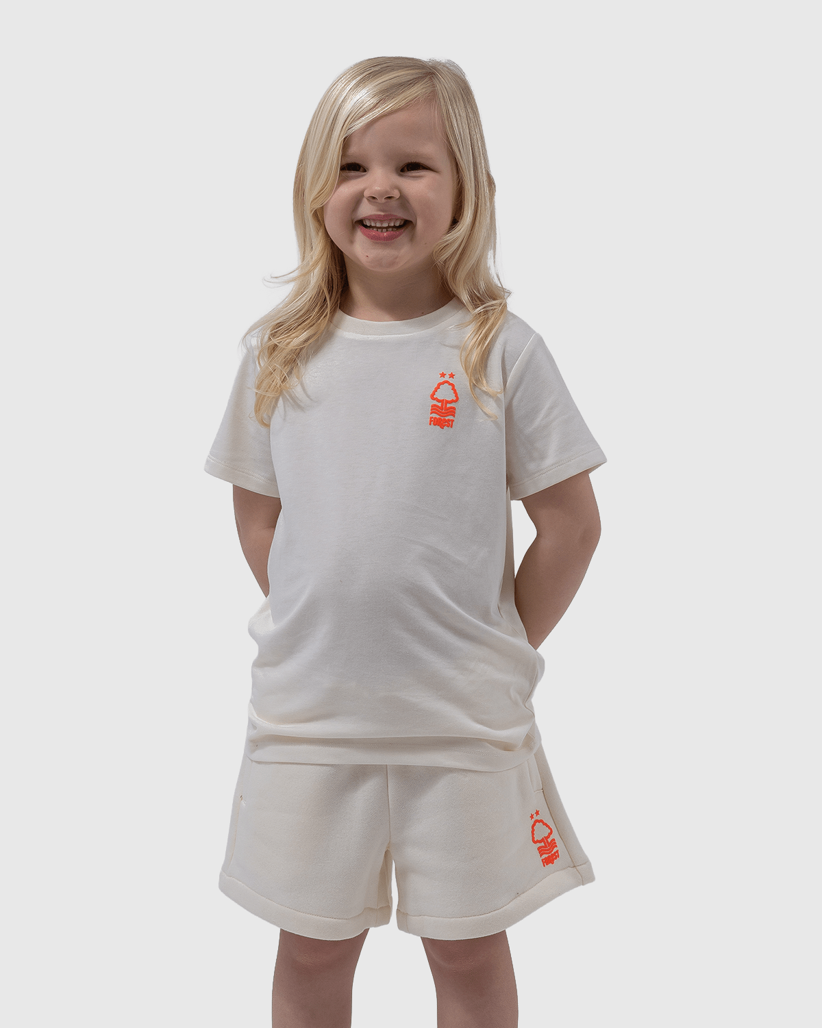 NFFC Junior Cream Back Puff Print T-Shirt - Nottingham Forest FC