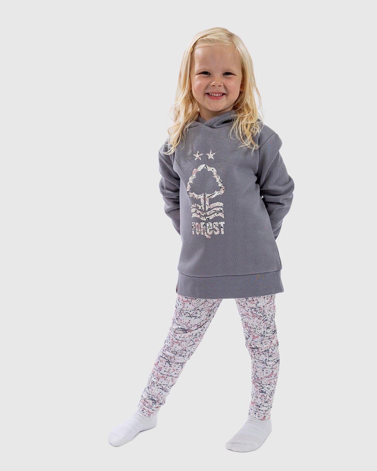 NFFC Junior Cream Splatter Print Leggings - Nottingham Forest FC