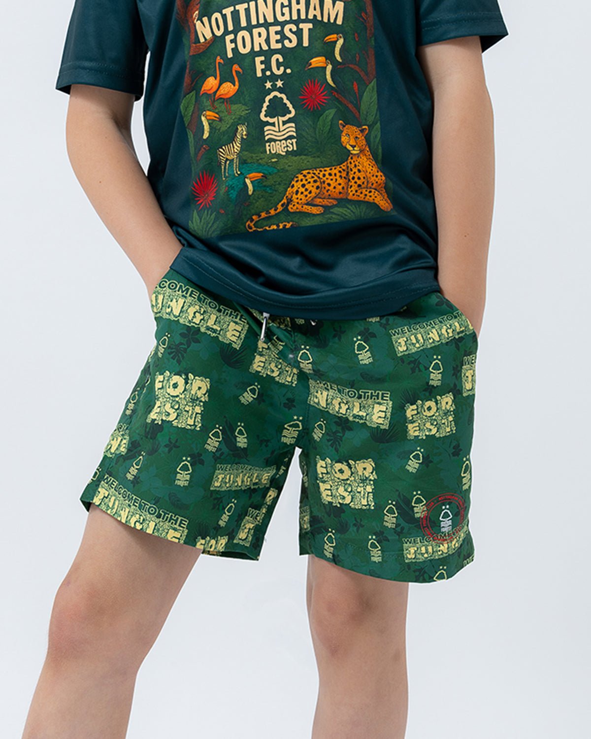 NFFC Junior Green Jungle Swim Shorts - Nottingham Forest FC