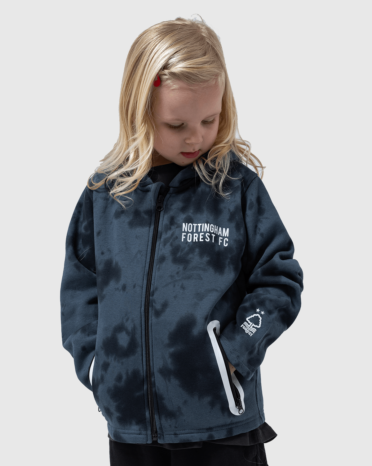 NFFC Junior Mist Print Full Zip Hoodie - Nottingham Forest FC