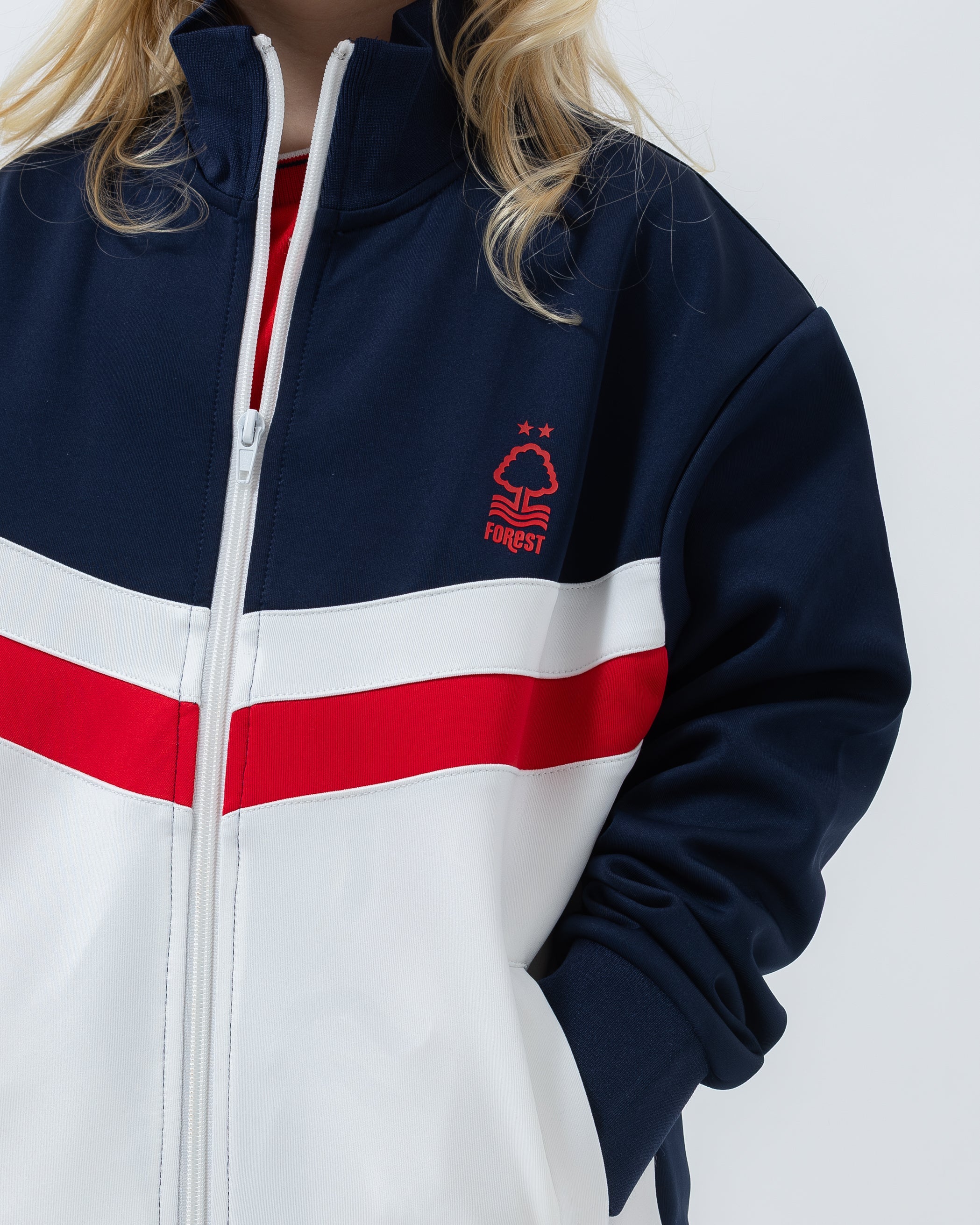 NFFC Junior Navy Panelled Tracksuit Jacket - Nottingham Forest FC