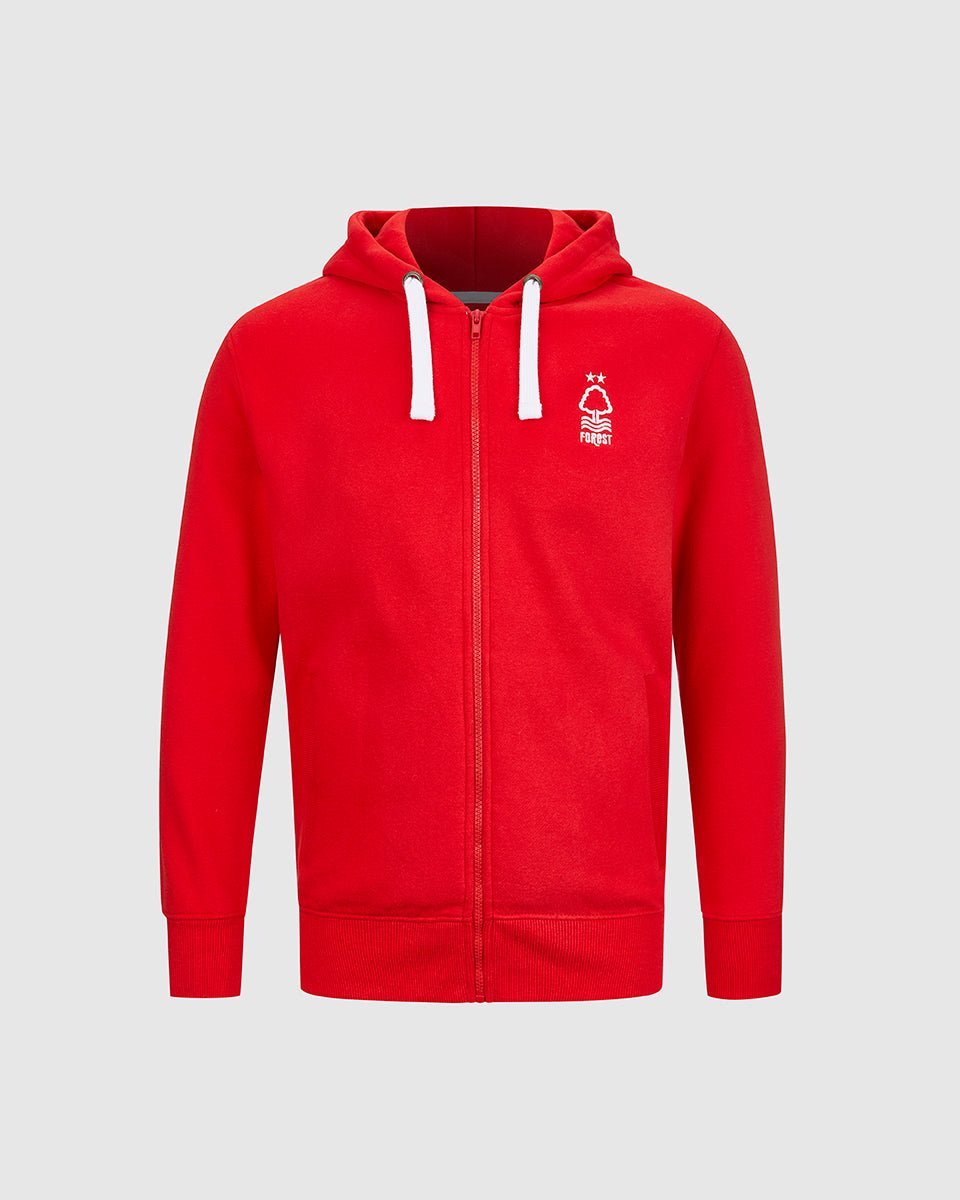 NFFC Junior Red Essential Crest Full Zip Hoodie - Nottingham Forest FC