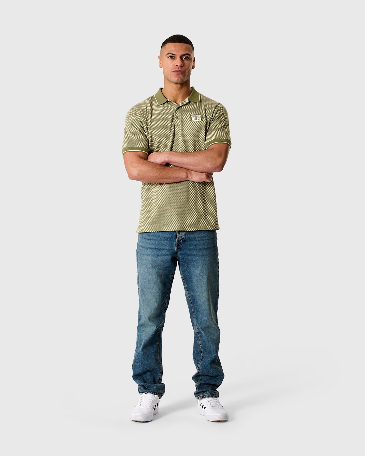 NFFC Khaki Classic Jacquard Polo - Nottingham Forest FC