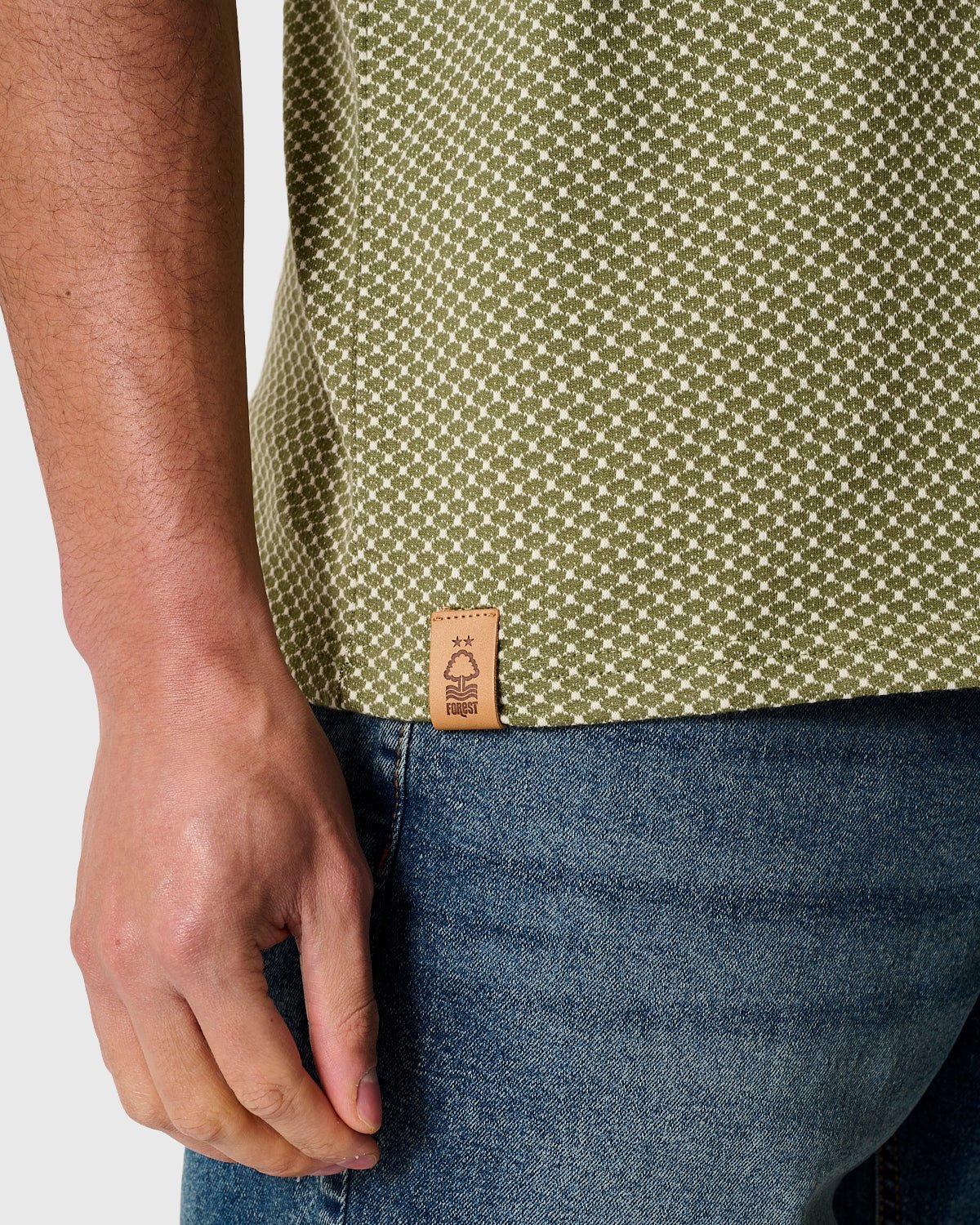 NFFC Khaki Classic Jacquard Polo - Nottingham Forest FC