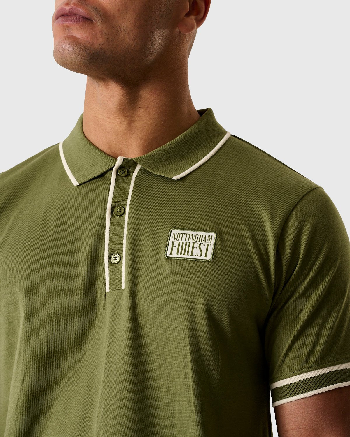 NFFC Khaki Classic Tipped Polo - Nottingham Forest FC