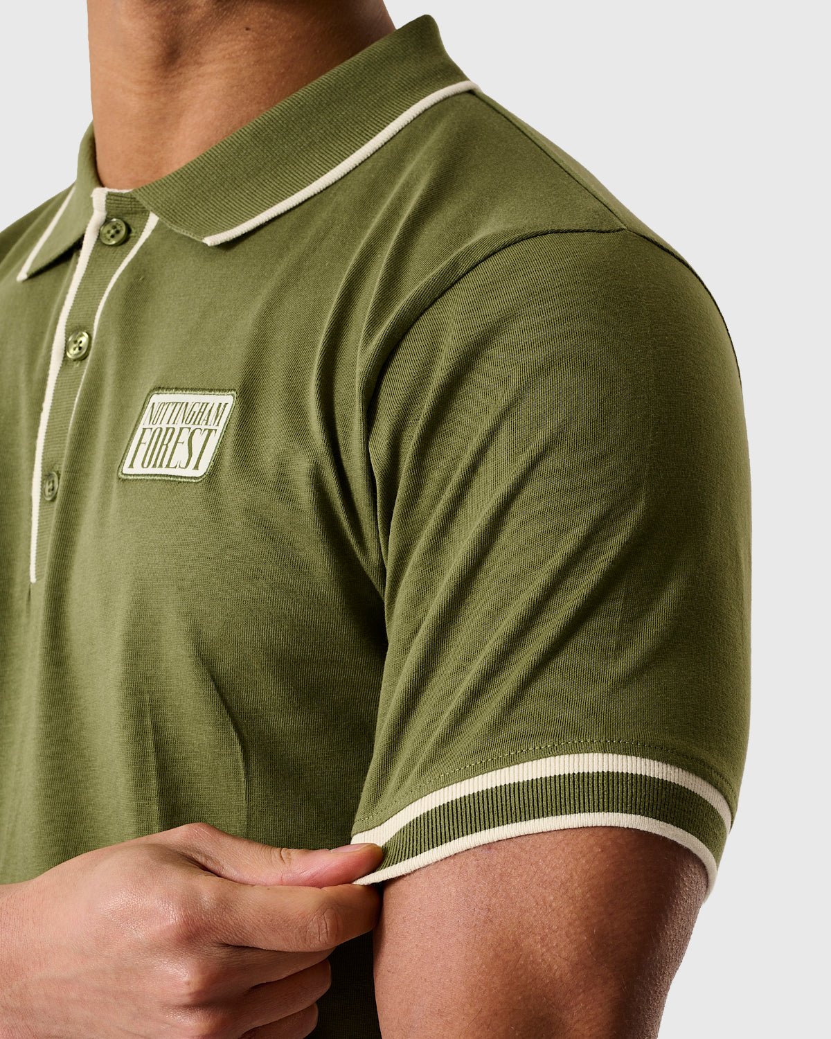 NFFC Khaki Classic Tipped Polo - Nottingham Forest FC