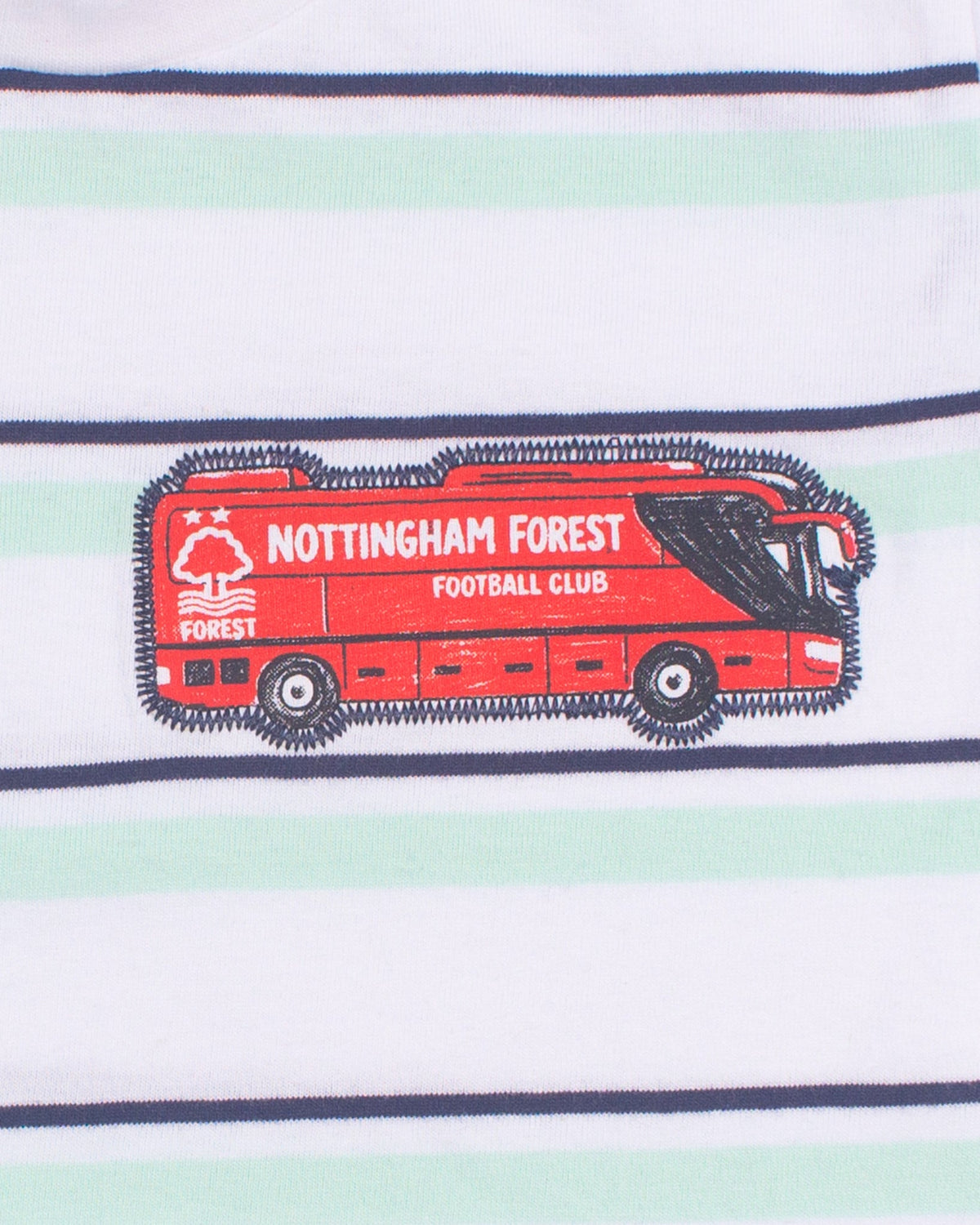 NFFC Kids White Coach Striped T-Shirt - Nottingham Forest FC
