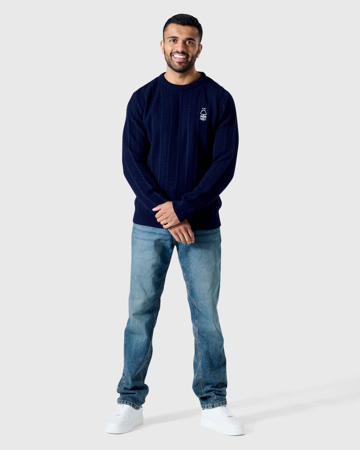 NFFC Navy Cable Knit Crewneck - Nottingham Forest FC