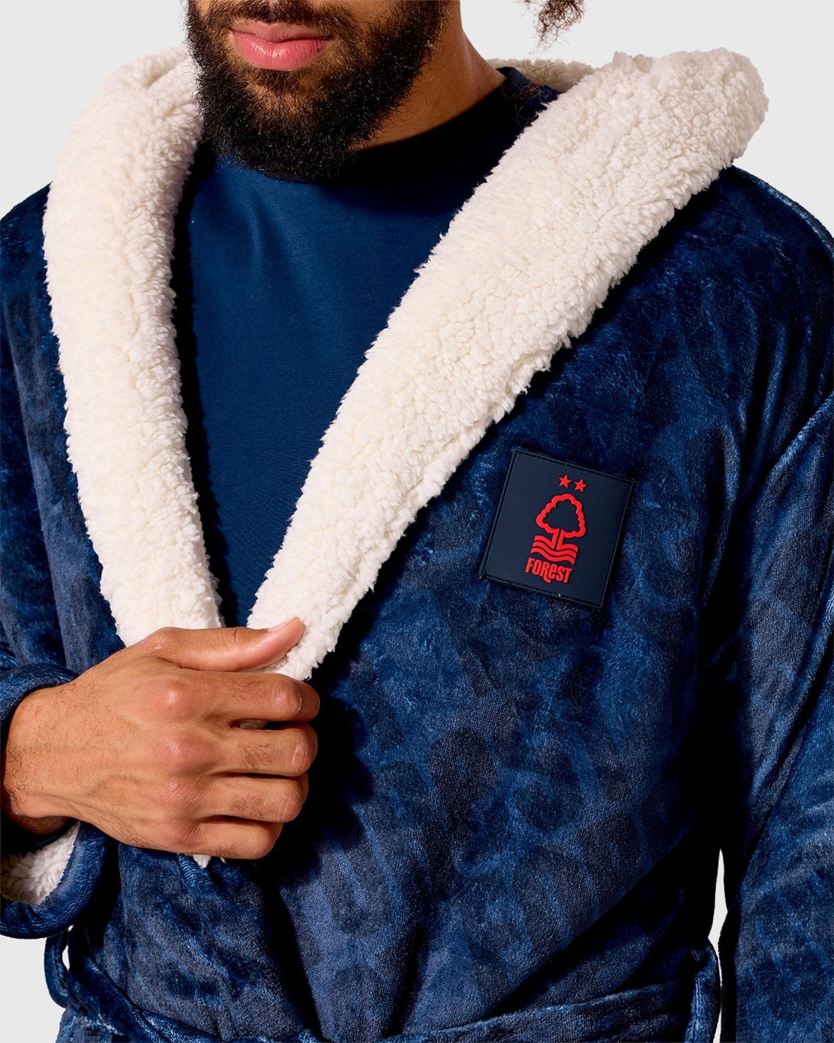 NFFC Navy Repeat Print Dressing Gown - Nottingham Forest FC