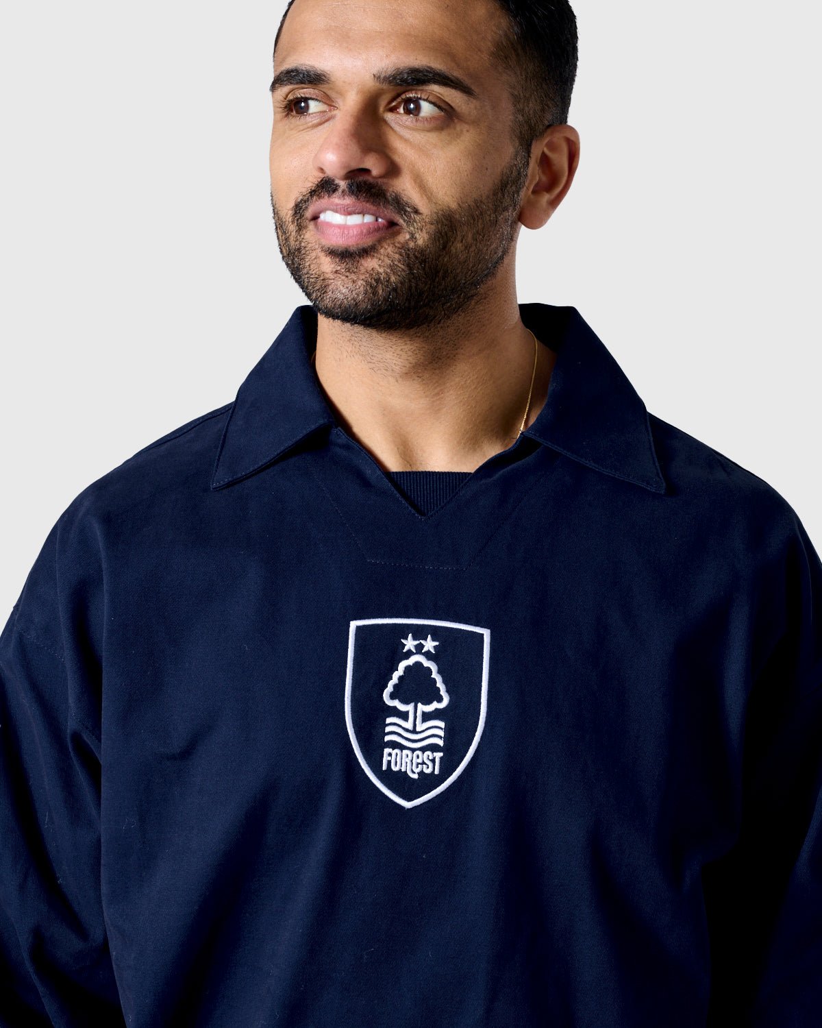 NFFC Navy Retro Shield Drill Top - Nottingham Forest FC