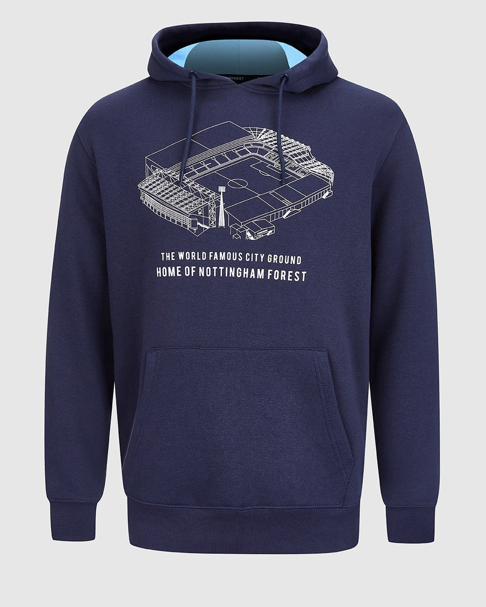 NFFC Navy Stadium Print Hoodie - Nottingham Forest FC