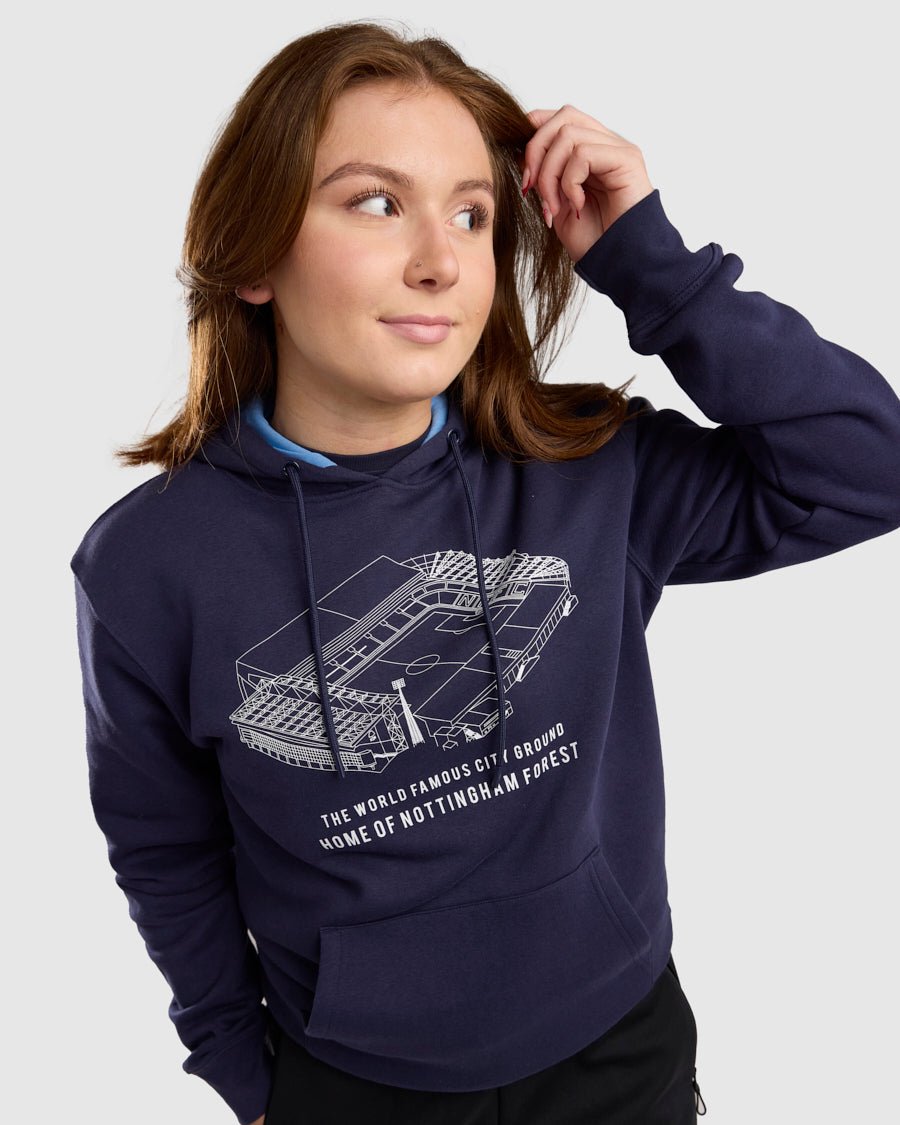 NFFC Navy Stadium Print Hoodie - Nottingham Forest FC