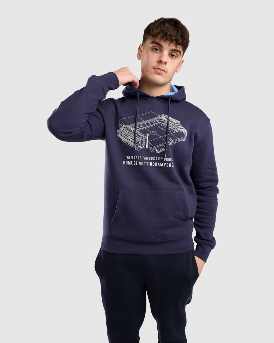 NFFC Navy Stadium Print Hoodie - Nottingham Forest FC