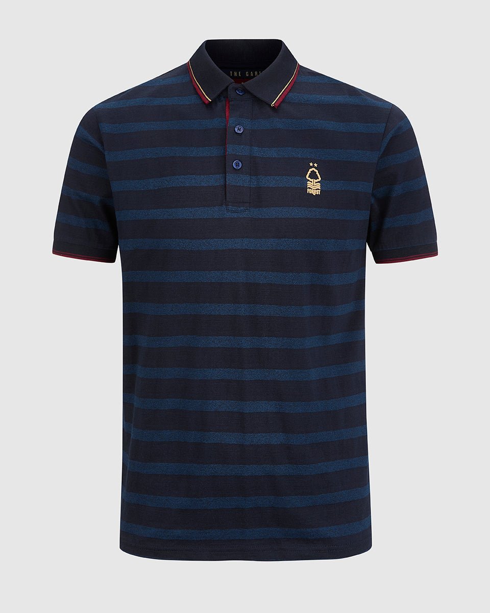 NFFC Navy Yarn Dyed Striped Polo - Nottingham Forest FC