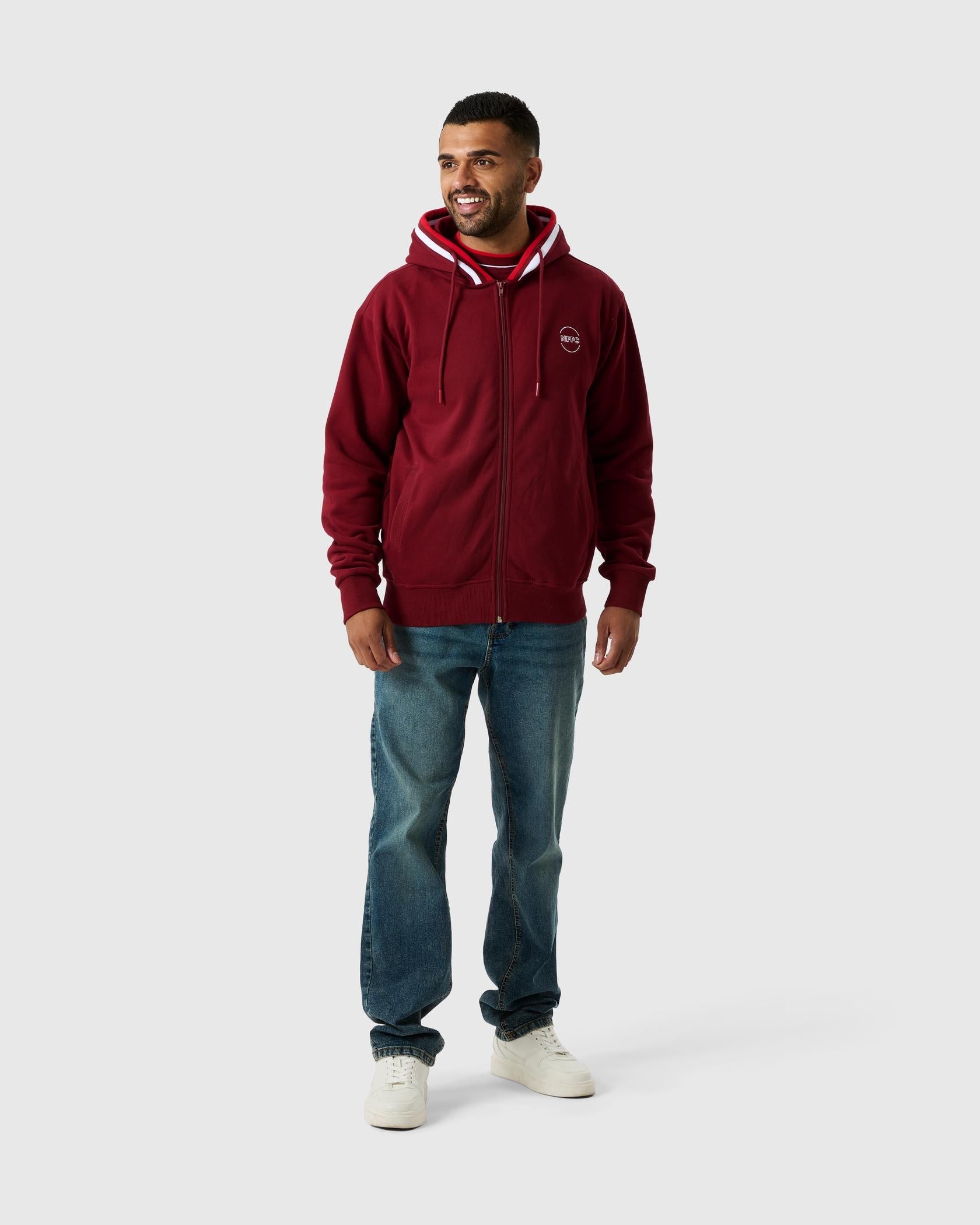 NFFC Old School Burgundy Full Zip Hoodie - Nottingham Forest FC