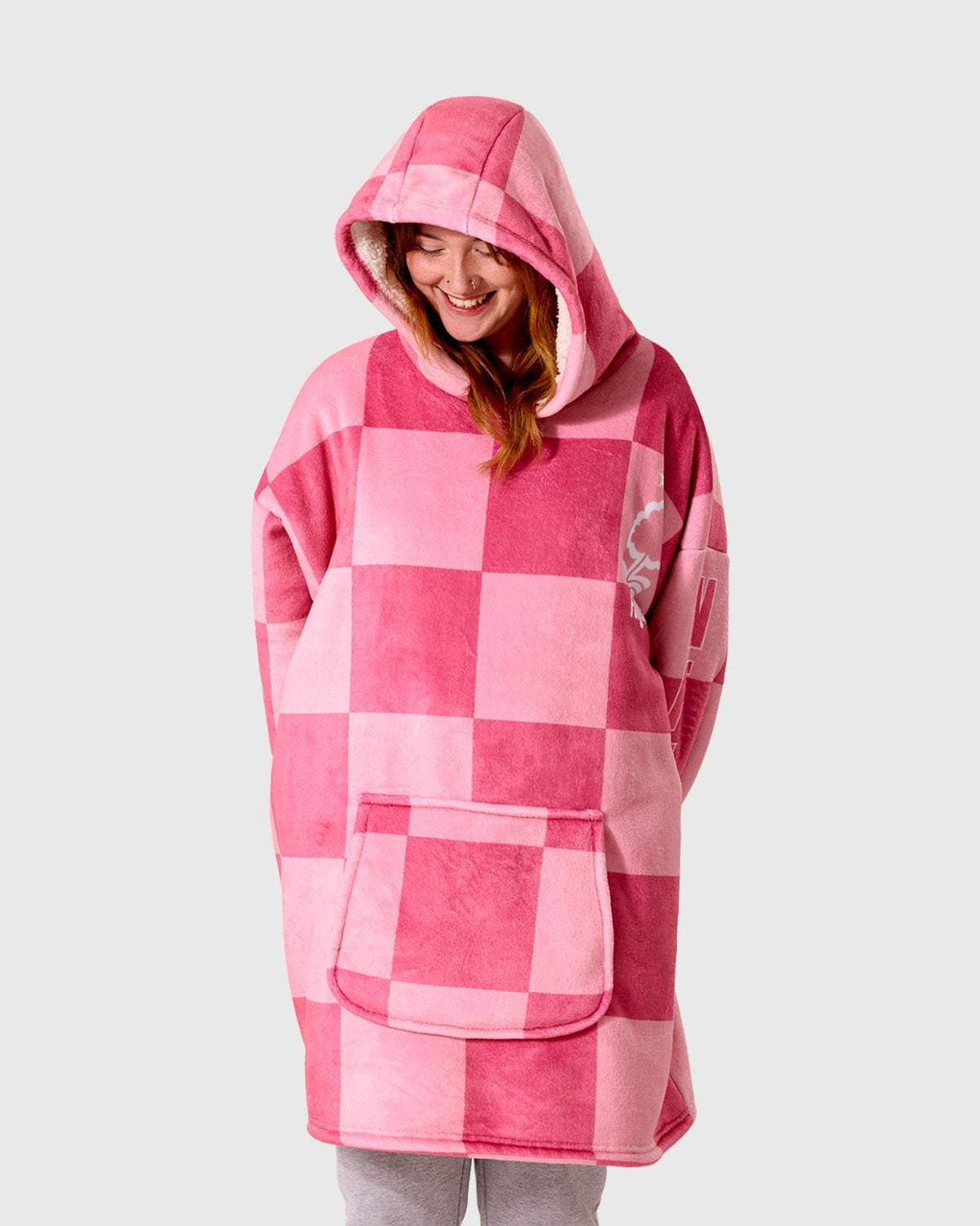 NFFC Pink Checkerboard Sherpa Hoodie - Nottingham Forest FC