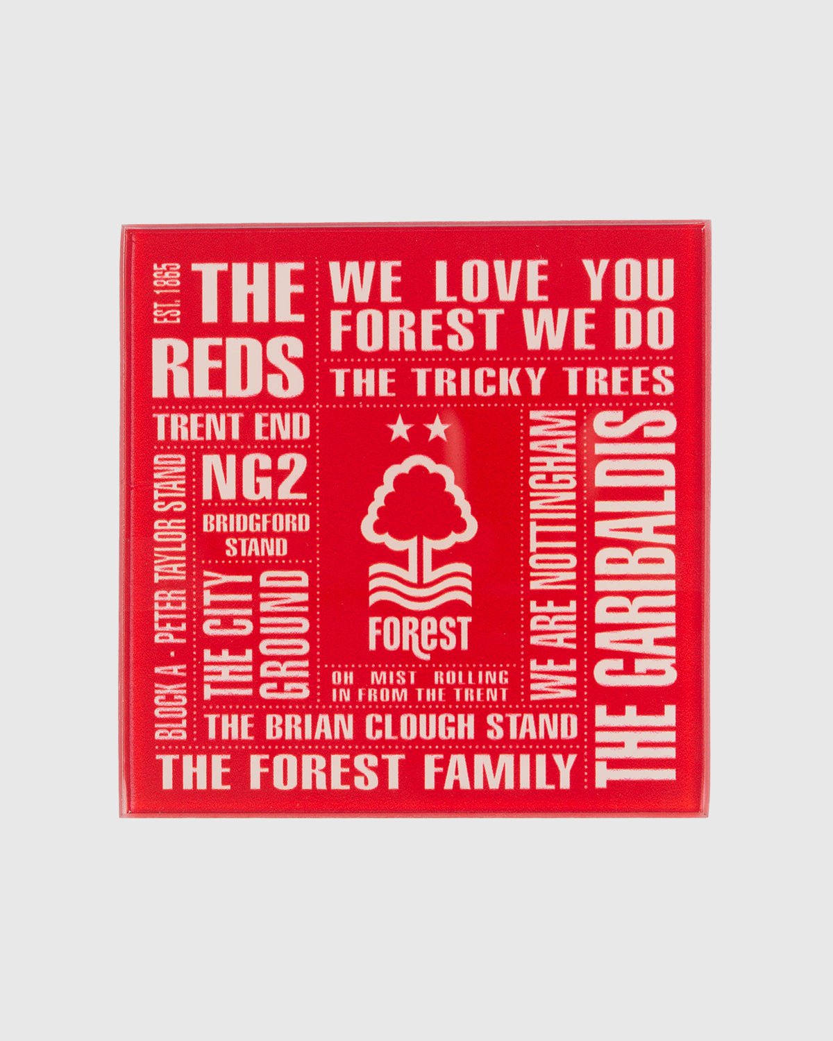 NFFC Quotes Glass Coaster - Nottingham Forest FC
