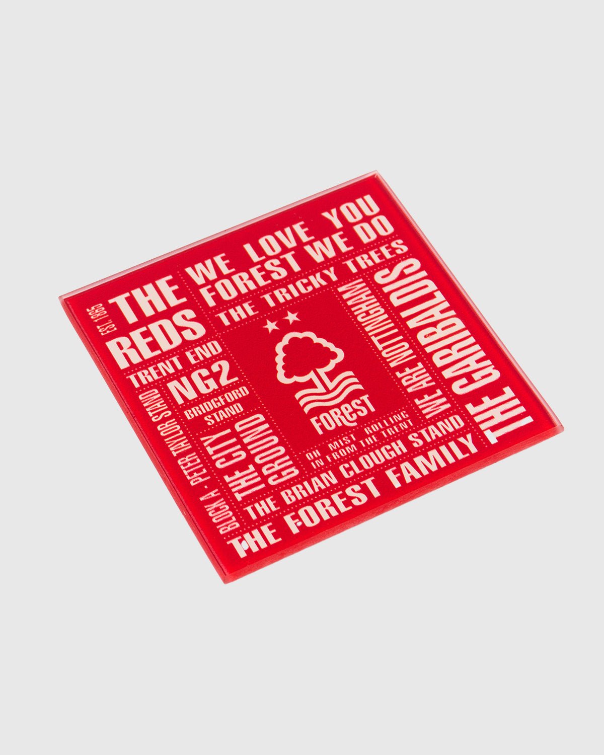 NFFC Quotes Glass Coaster - Nottingham Forest FC