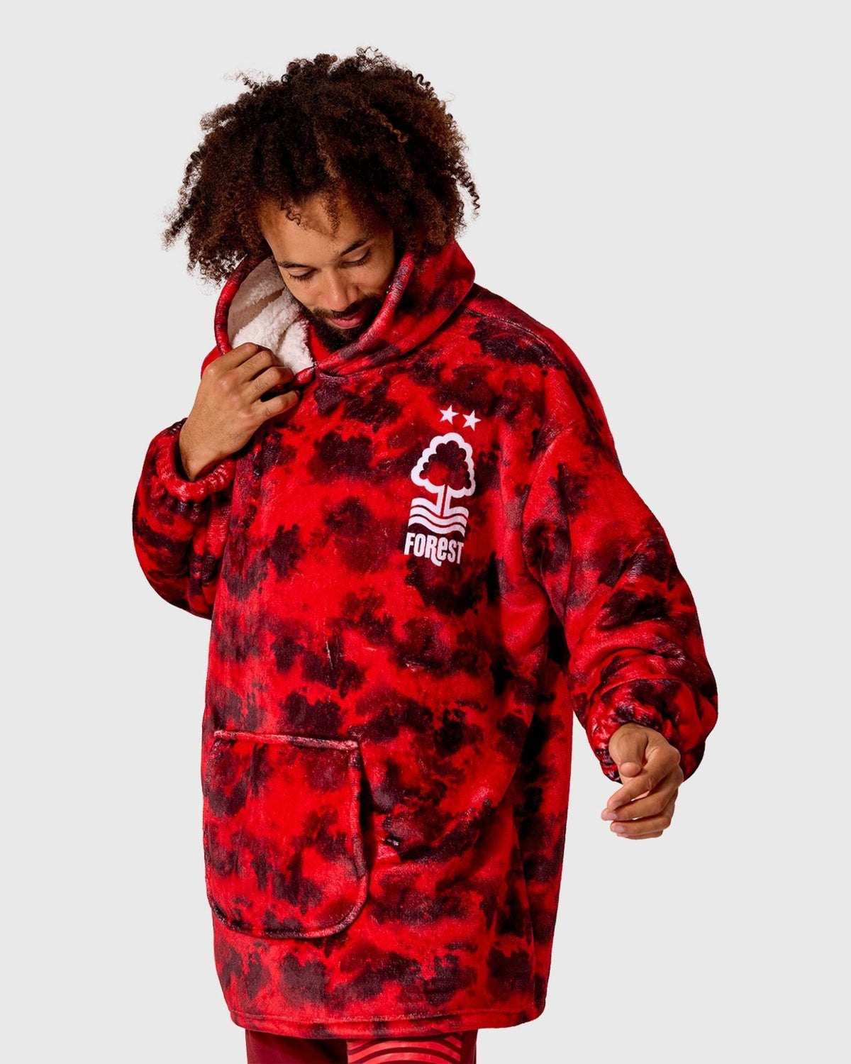 NFFC Red Camo Sherpa Hoodie - Nottingham Forest FC