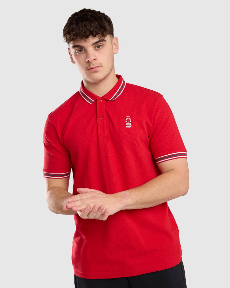 NFFC Red Waffle Jersey Polo - Nottingham Forest FC