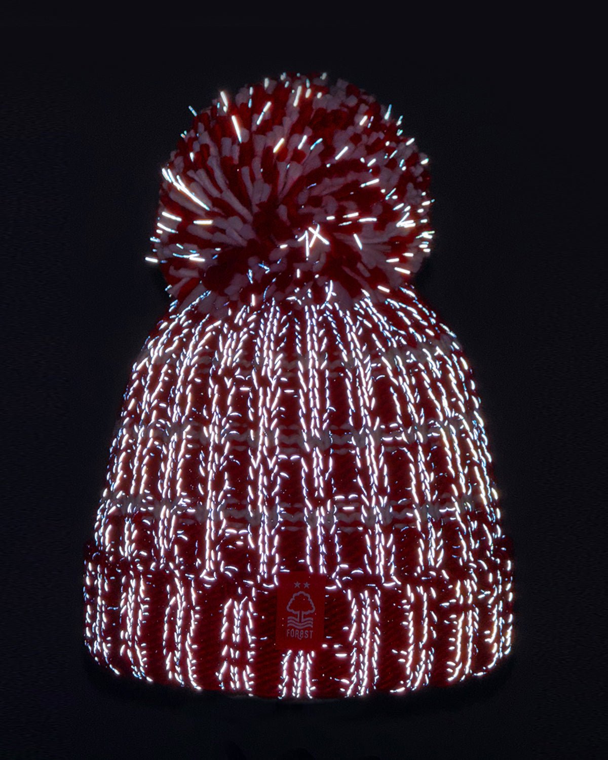 NFFC Red/White Striped SuperBobble Hat - Nottingham Forest FC