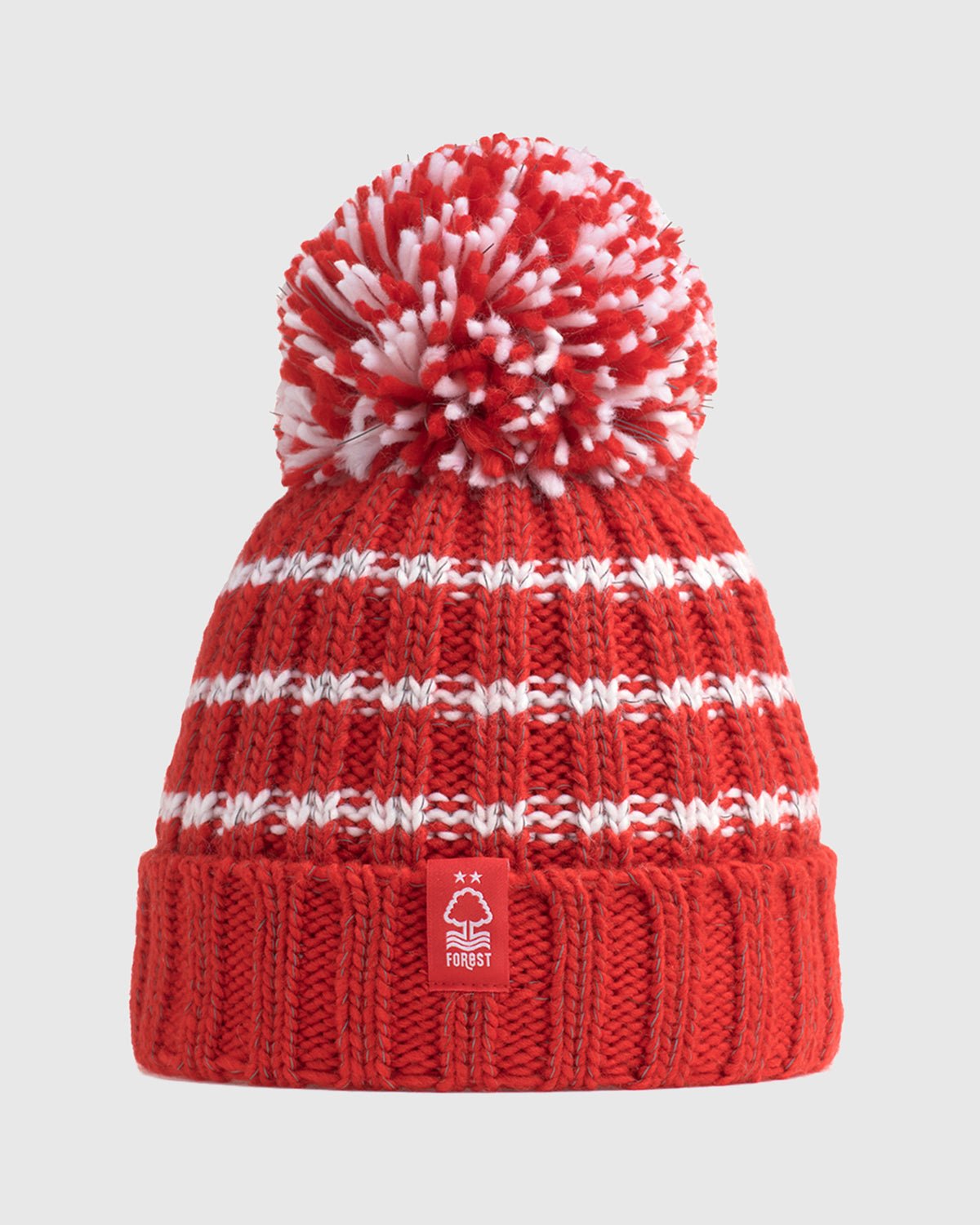 NFFC Red/White Striped SuperBobble Hat - Nottingham Forest FC