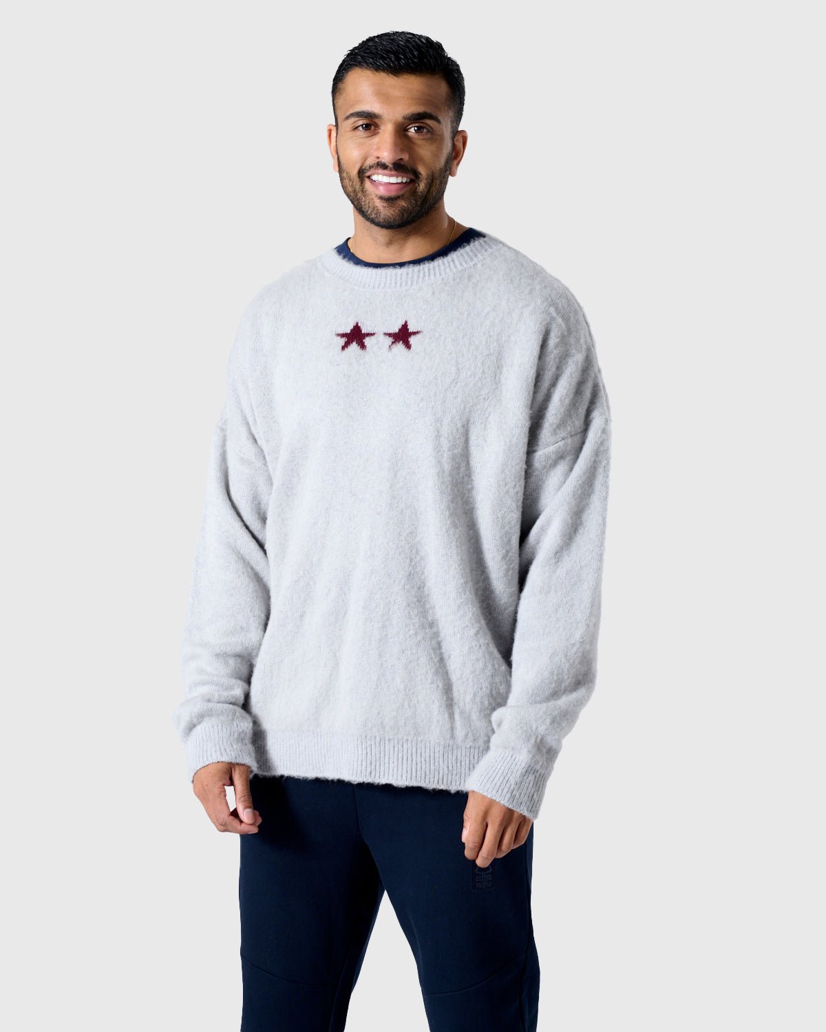 NFFC Silver Brushed Knit Crewneck Sweater - Nottingham Forest FC