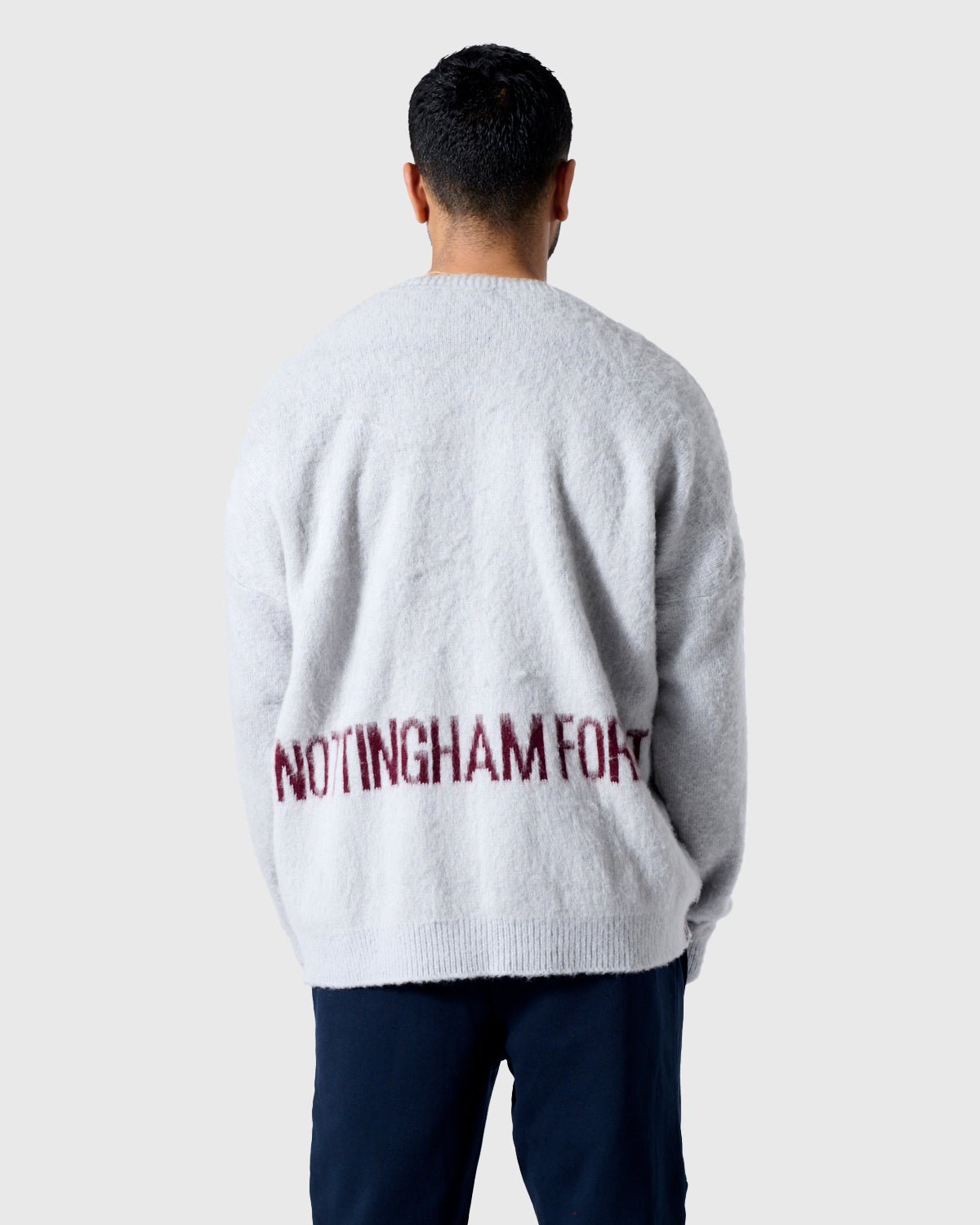 NFFC Silver Brushed Knit Crewneck Sweater - Nottingham Forest FC