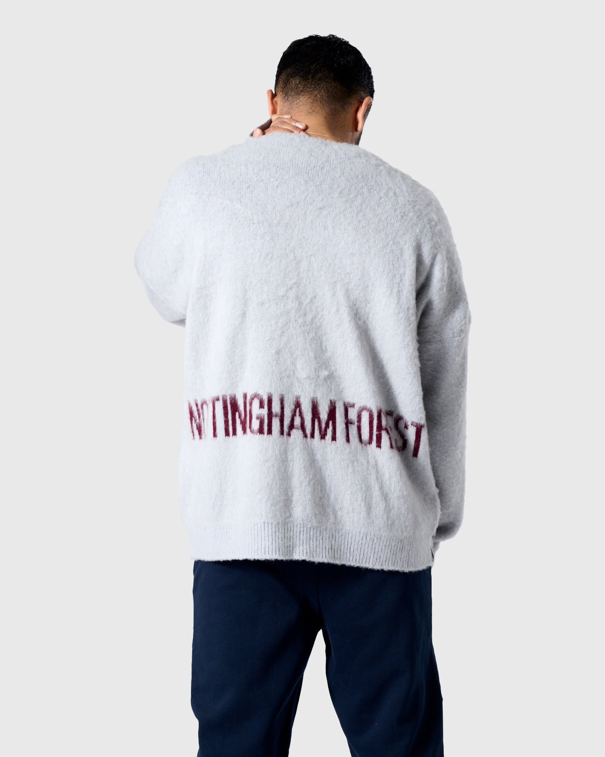 NFFC Silver Brushed Knit Crewneck Sweater - Nottingham Forest FC