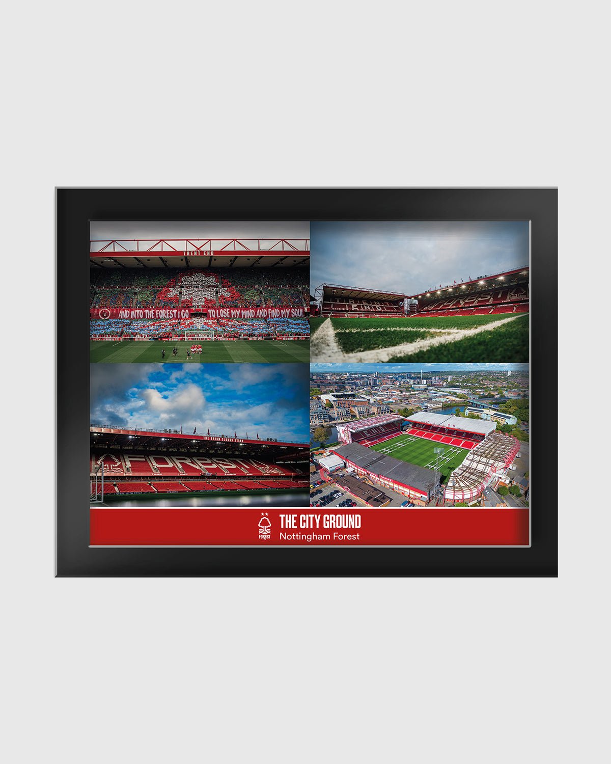 NFFC Stadium Montage Tempered Glass Framed Print - 8 x 6 - Nottingham Forest FC