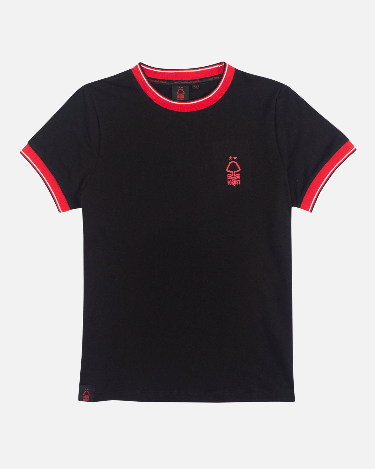 NFFC Womens Black Essential Ringer T - Shirt - Nottingham Forest FC
