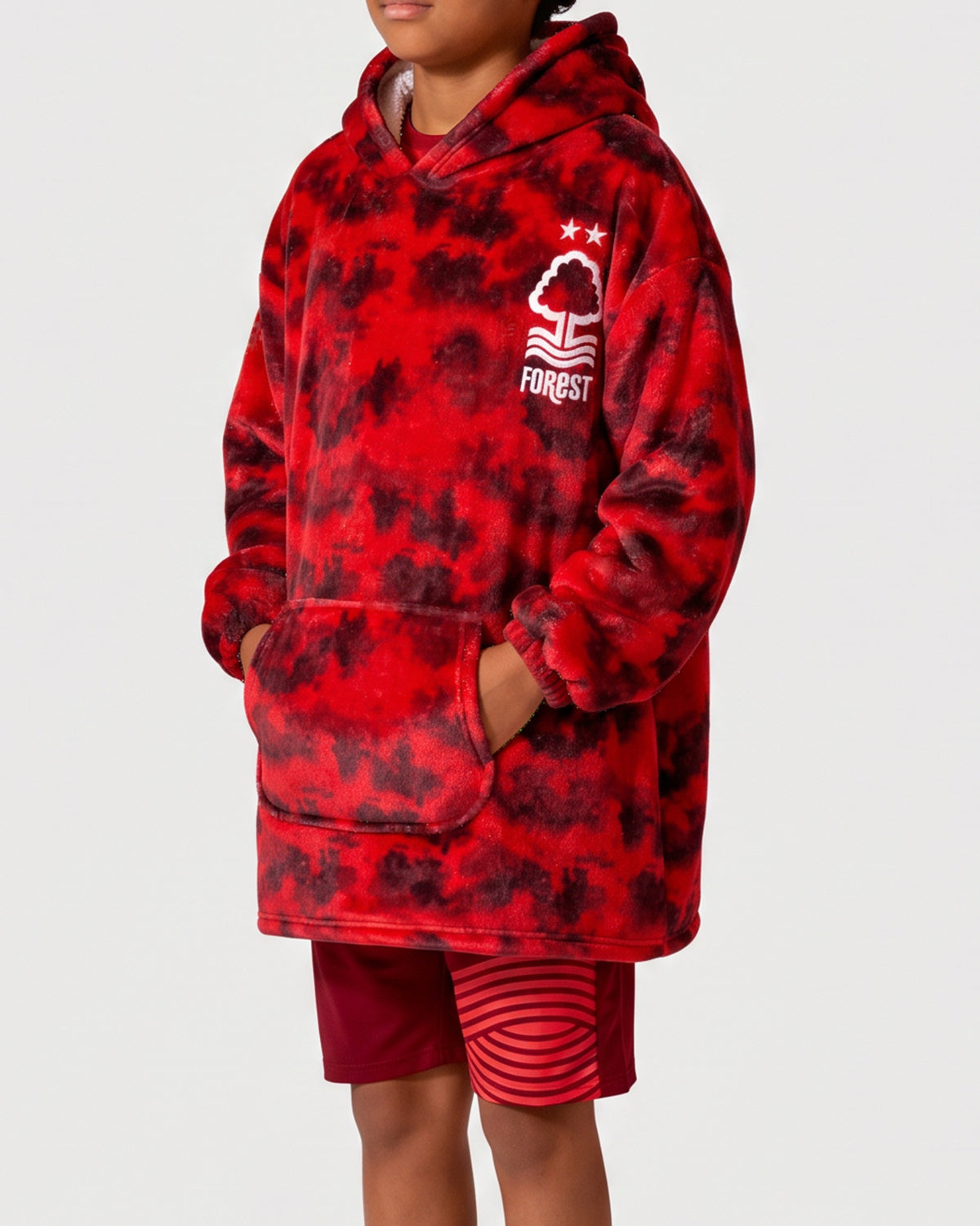 NFFC Junior Red Camo Sherpa Hoodie