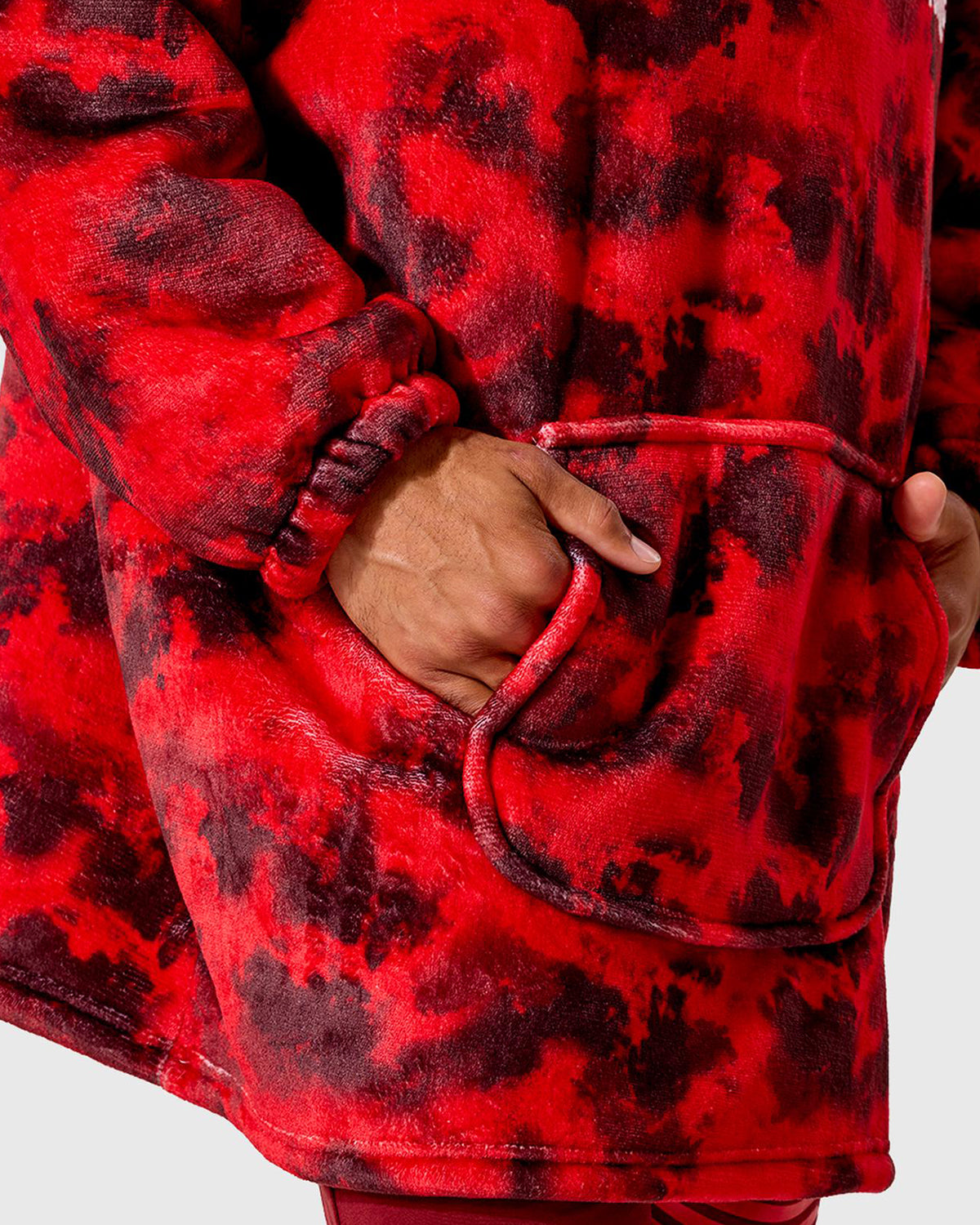 NFFC Junior Red Camo Sherpa Hoodie