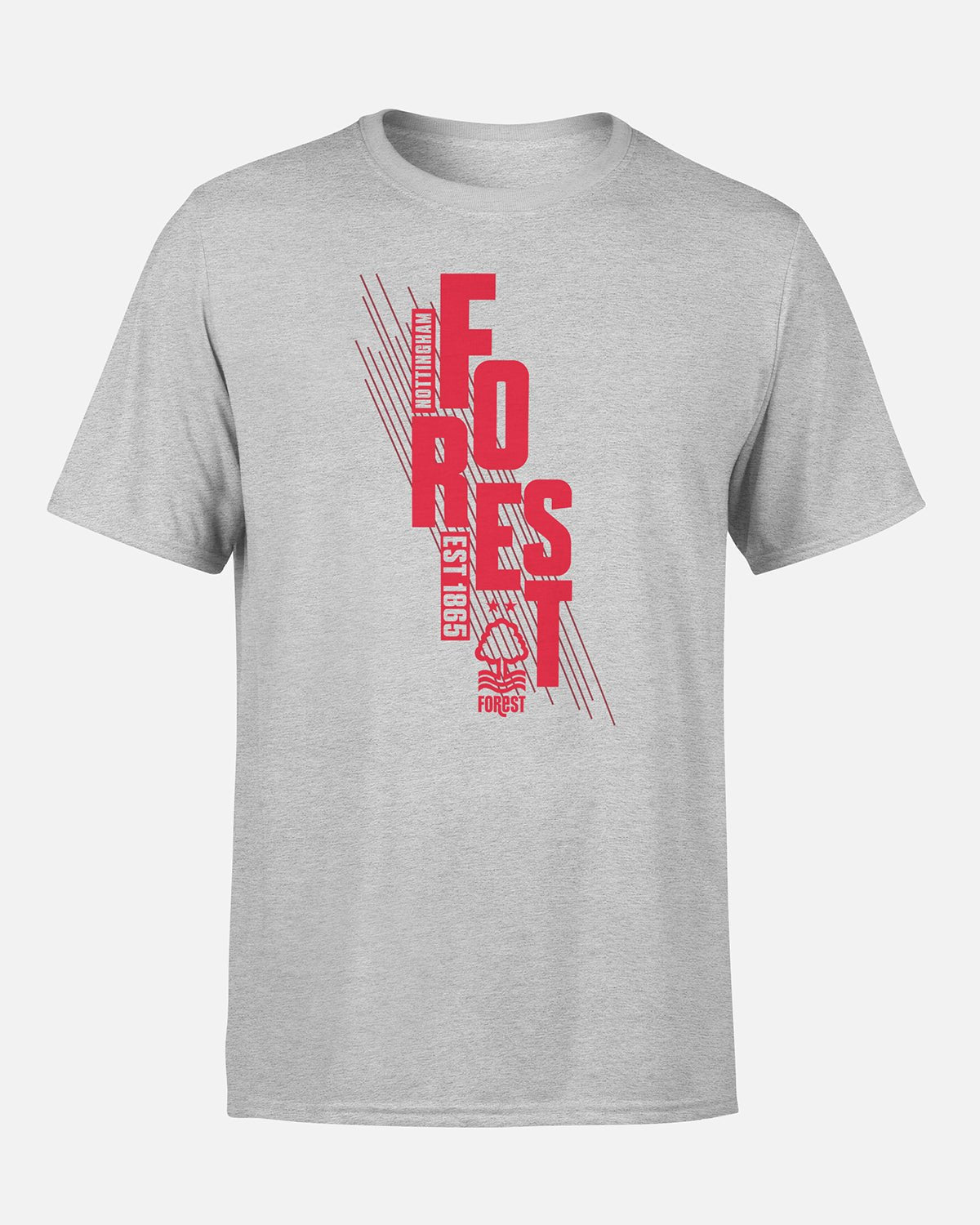 NFFC Adult Grey Diagonal Forest T-Shirt - Nottingham Forest FC