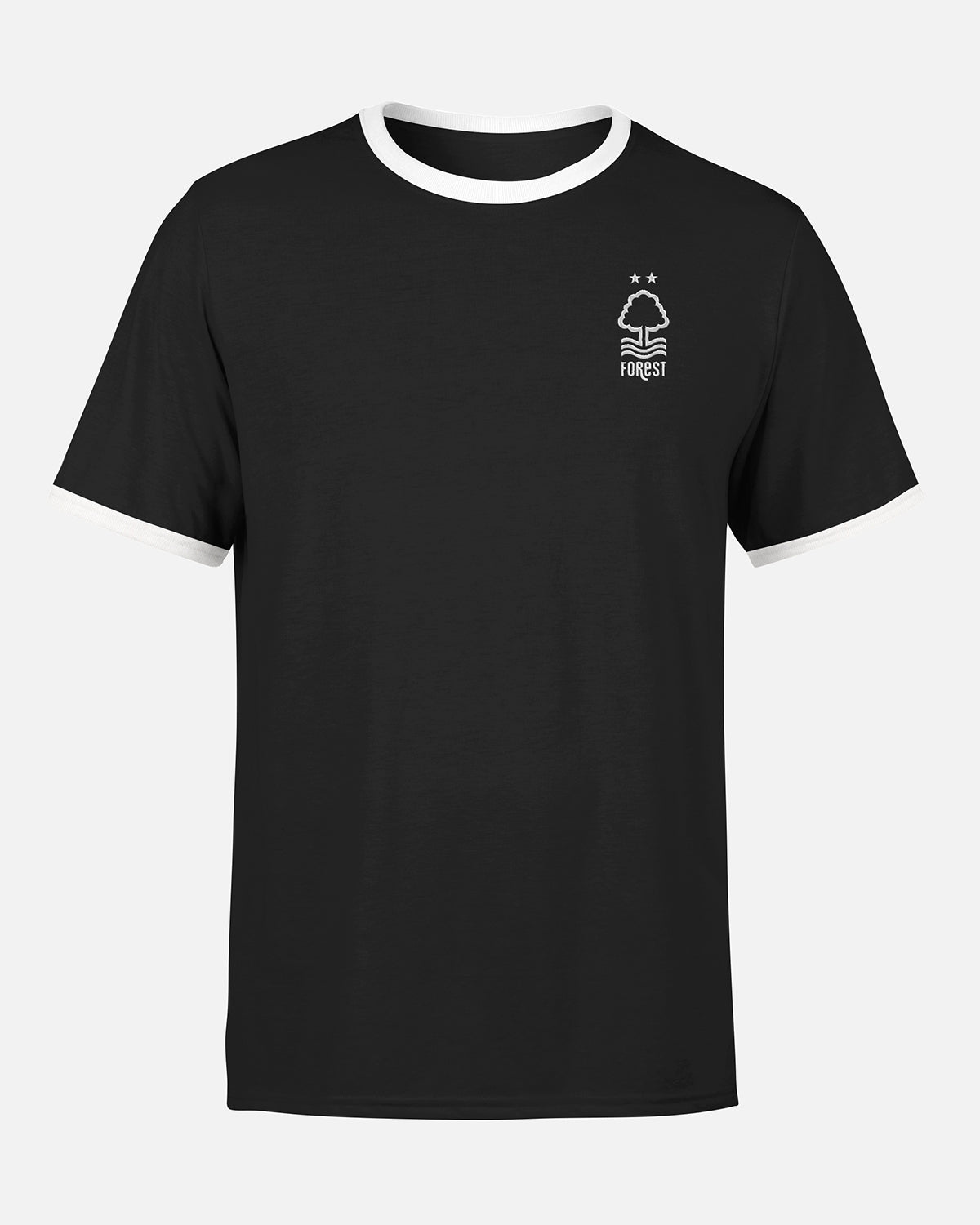 NFFC Adults Black Ringer T-Shirt - Nottingham Forest FC