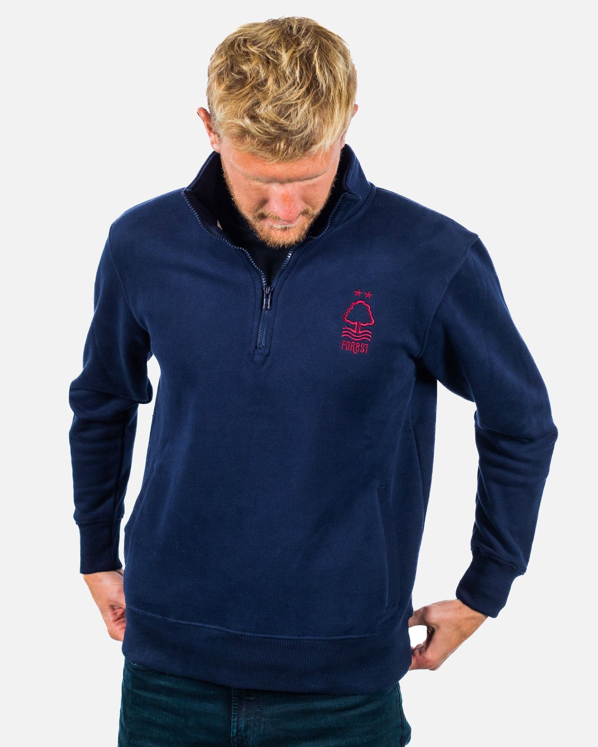 NFFC Adults Navy 1/4 Zip Top - Nottingham Forest FC