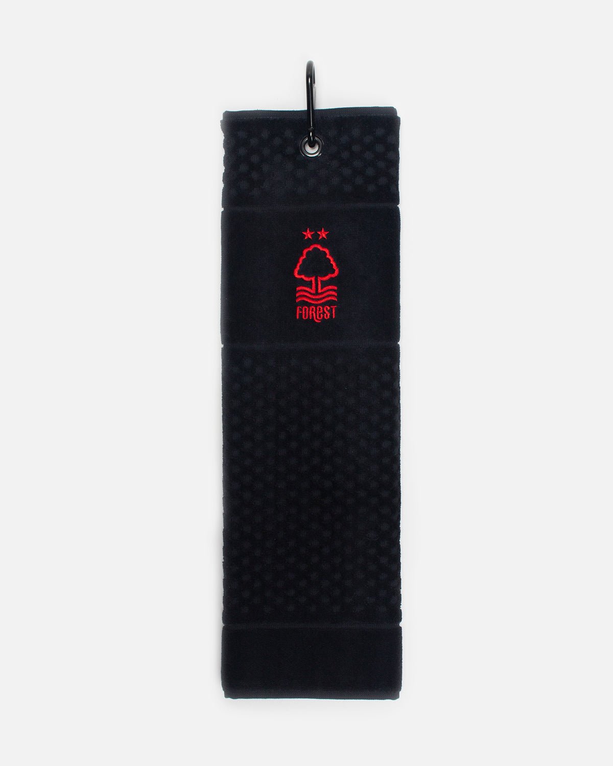 NFFC Black Textured Jacquard Tri-fold Golf Towel - Nottingham Forest FC