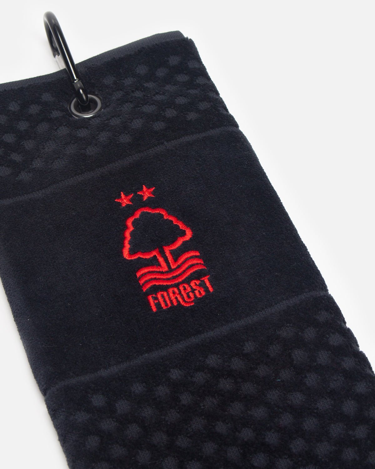 NFFC Black Textured Jacquard Tri-fold Golf Towel - Nottingham Forest FC