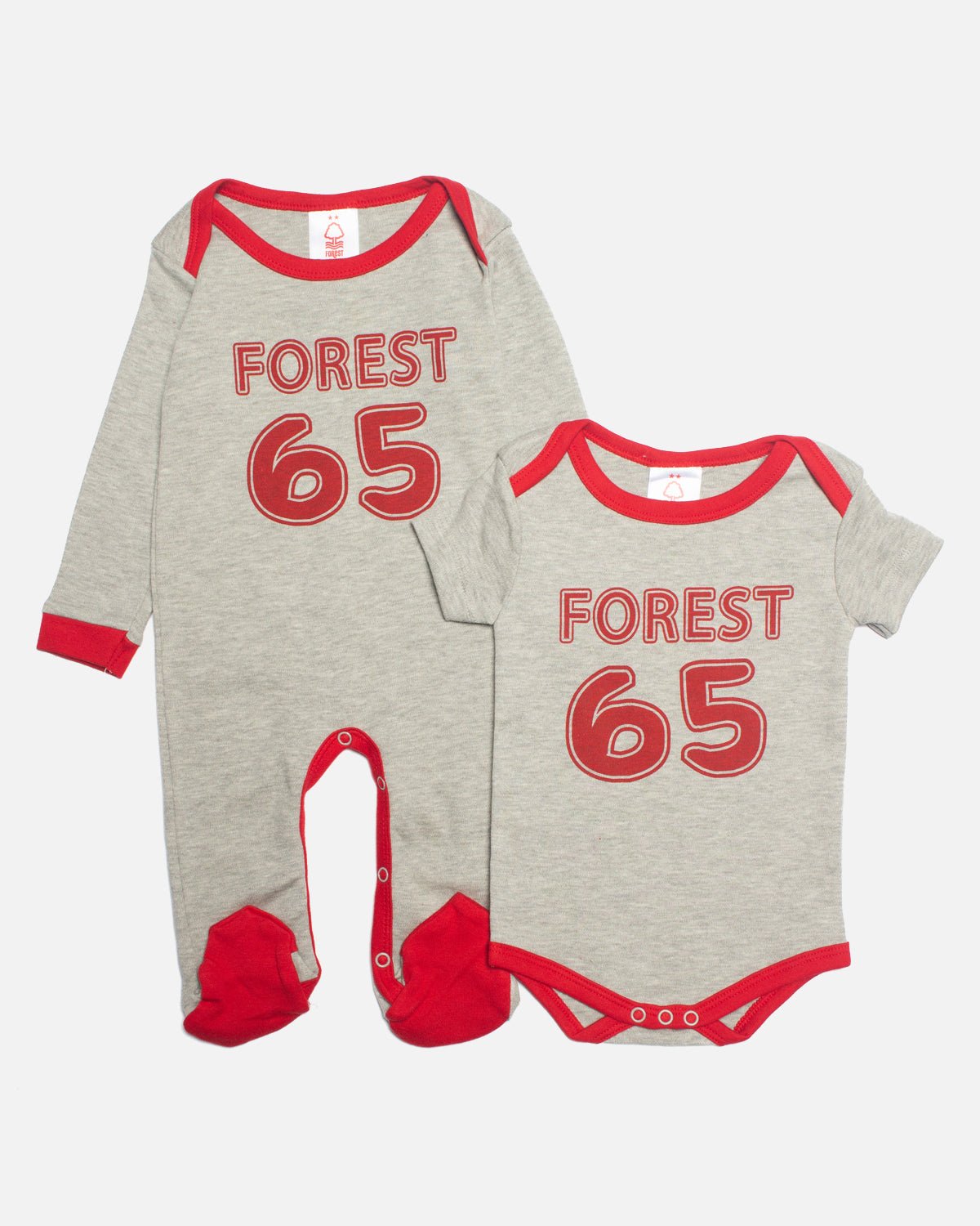 NFFC Grey Sleepsuit & Bodysuit Set - Nottingham Forest FC