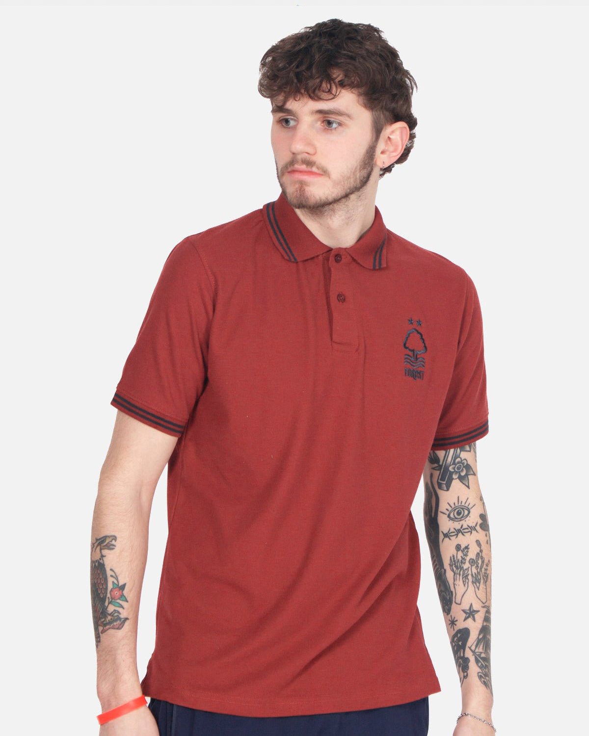 NFFC Red Essential Tipped Collar Polo - Nottingham Forest FC